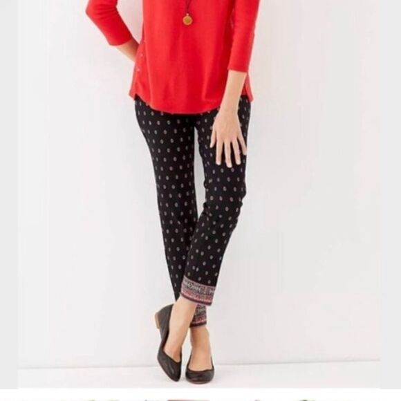 J. Jill premium bistretch border print pants - Picture 1 of 7
